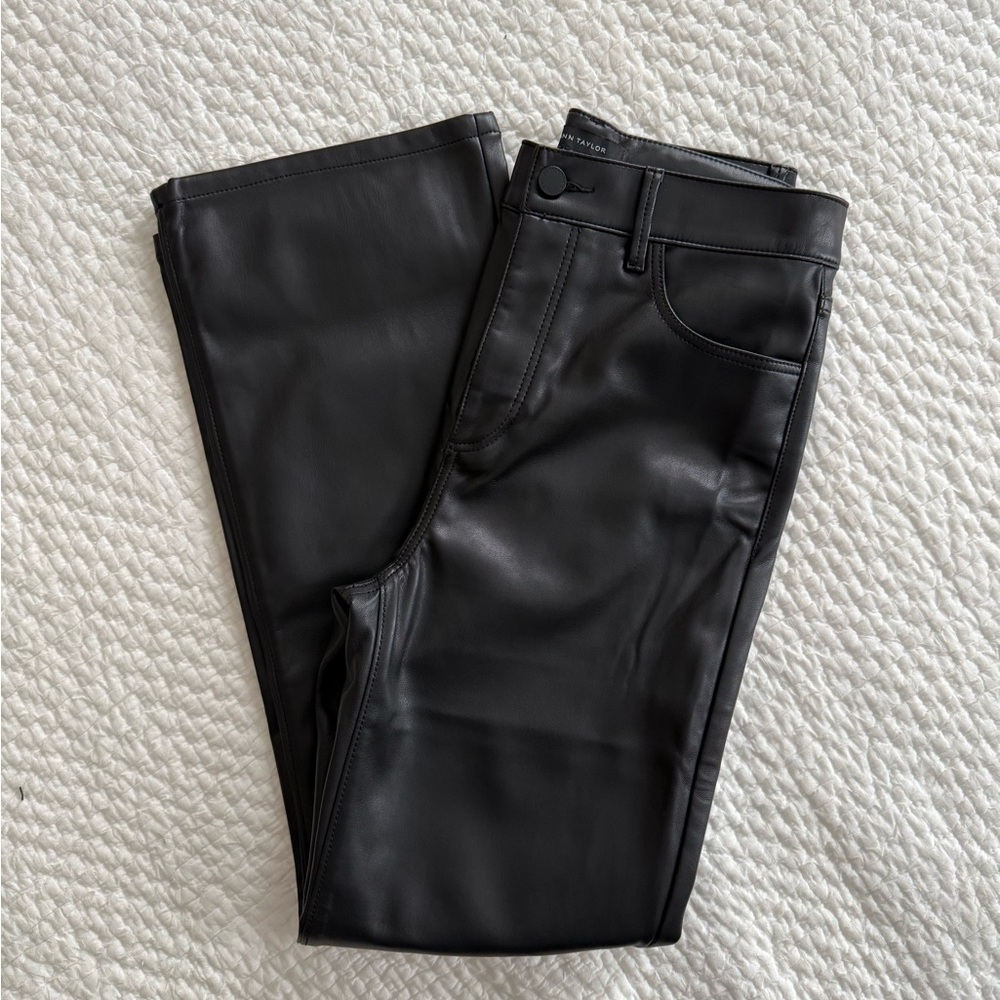 Ann Taylor Faux Leather Straight Leg Pants